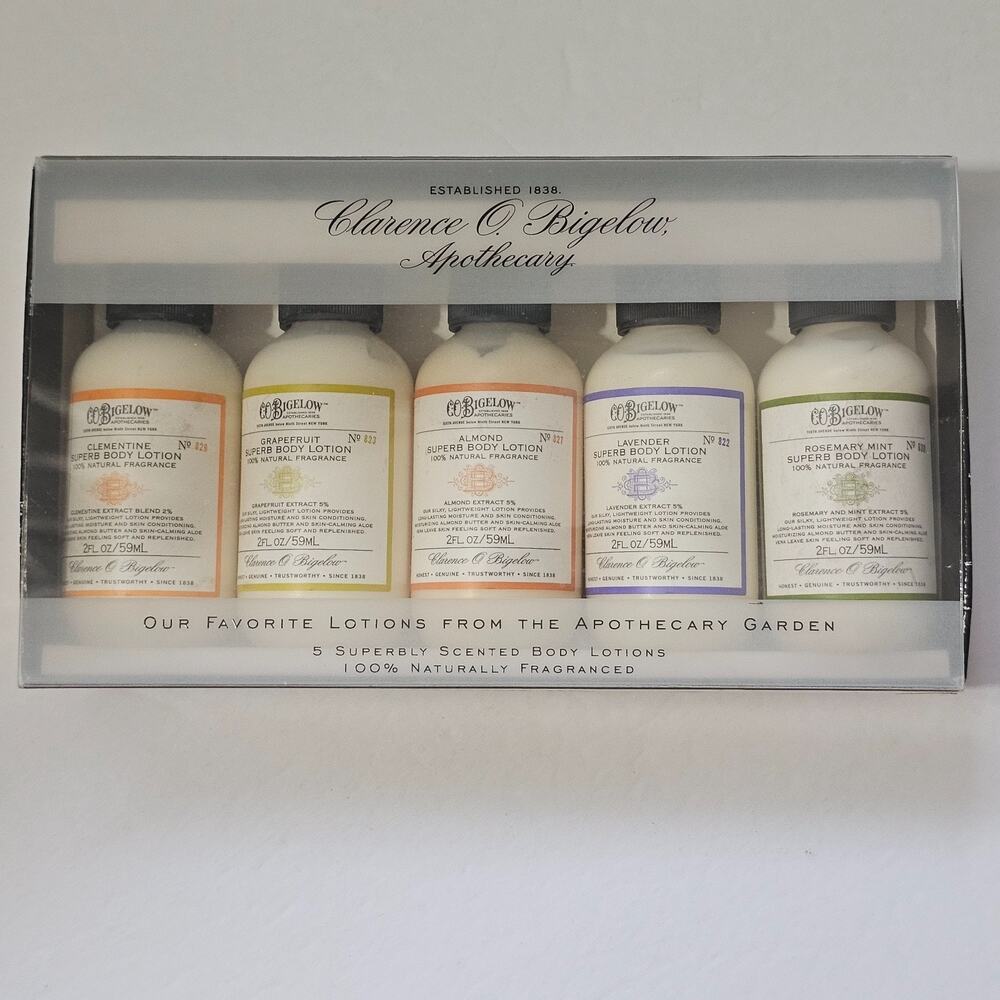 C.O. Bigelow Apothecary Favorite Body Lotions Gift Set Travel Sizes 2 oz New
